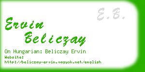 ervin beliczay business card